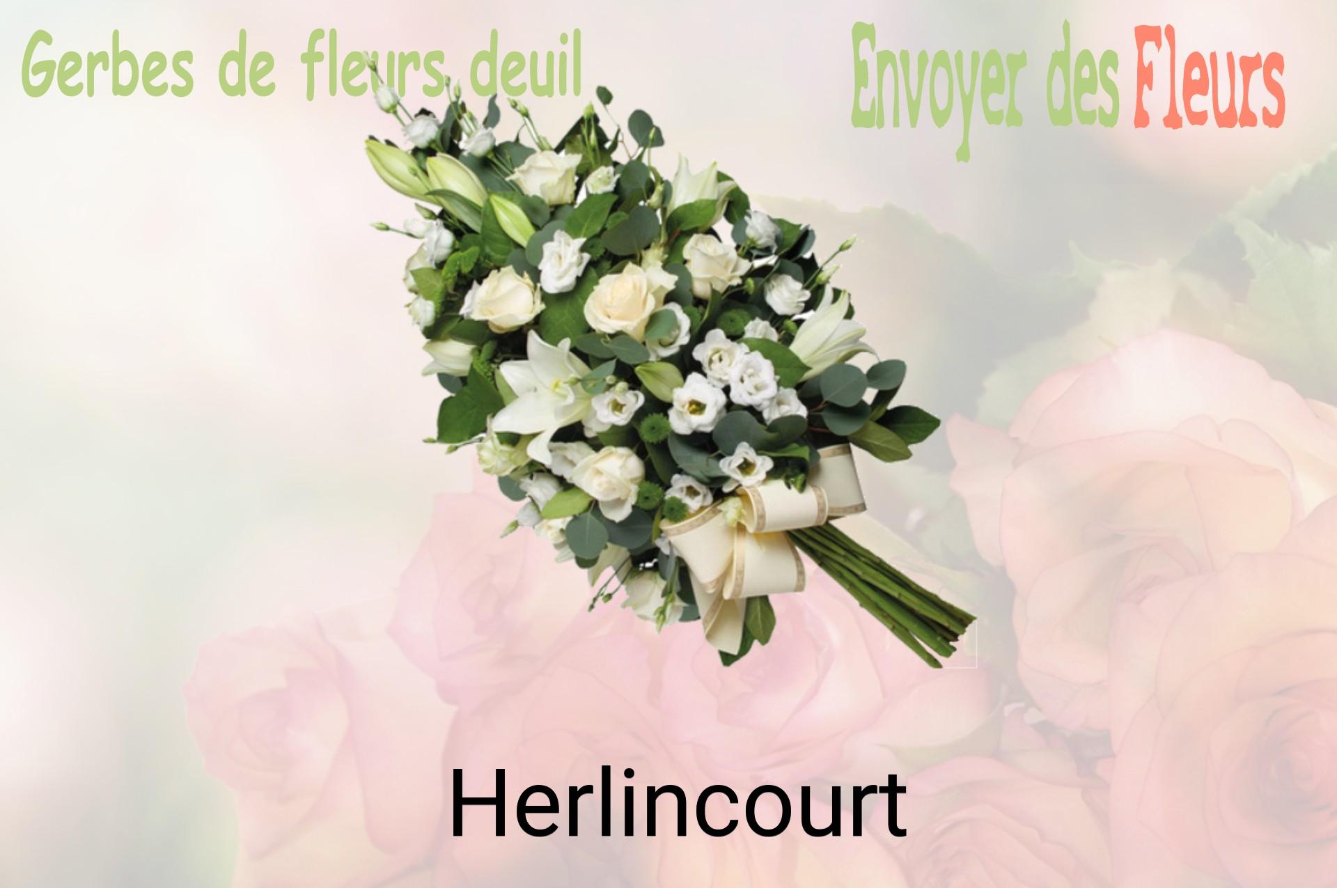 Gerbe de fleurs de deuil livrée à Herlincourt